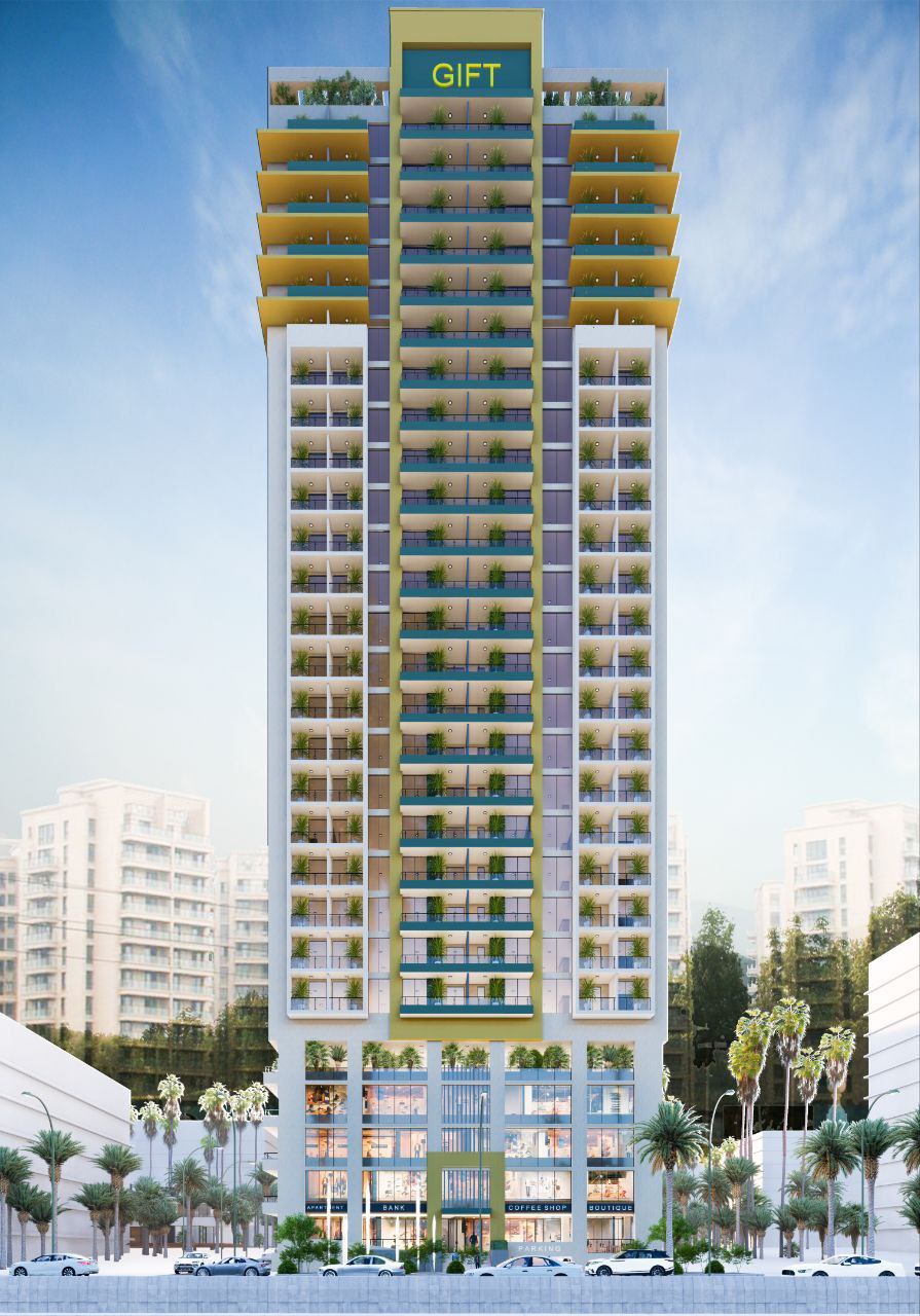 Front elevation of a Gift Real Estate tower